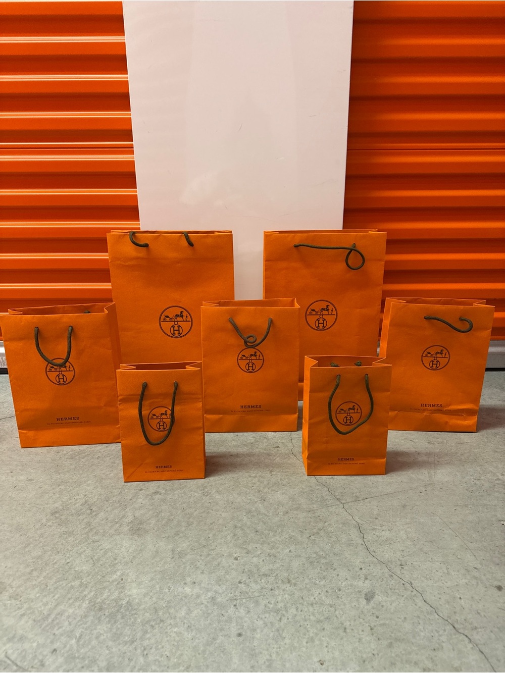 Orange Paper Gift Bag with Rope Handles